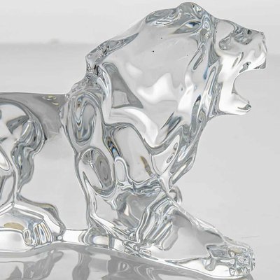 Baccarat クリスタルライオン Crystal Roaring Lion from Baccarat, France, 1990s for sale at Pamono
