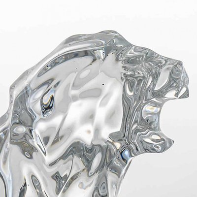Crystal Roaring Lion from Baccarat, France, 1990s for sale at Pamono