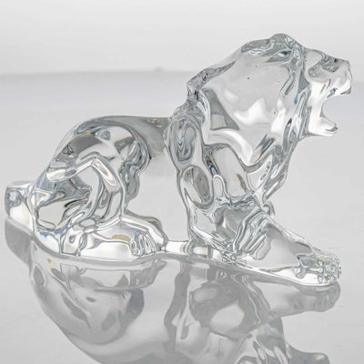 Crystal Roaring Lion from Baccarat, France, 1990s for sale at Pamono