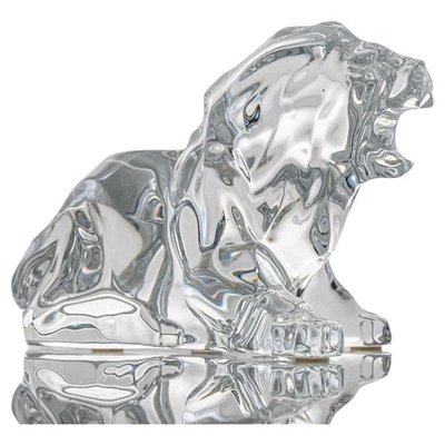 Baccarat クリスタルライオン Crystal Roaring Lion from Baccarat, France, 1990s for sale at Pamono