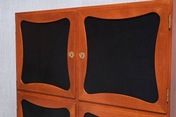 Trèfle Cabinet in Teak, Leather and Brass from Jens Ingvard Jensen
