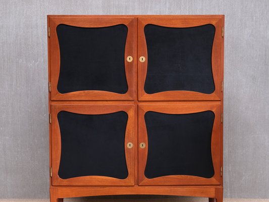 Trèfle Cabinet in Teak, Leather and Brass from Jens Ingvard Jensen