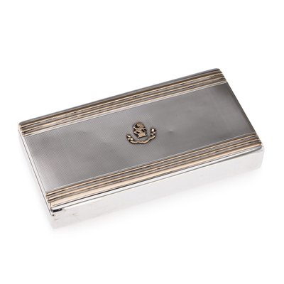 20th Century English Silver & 9k Gold Cigar Case from Cartier of New Bond  St, 1929 for sale at Pamono
