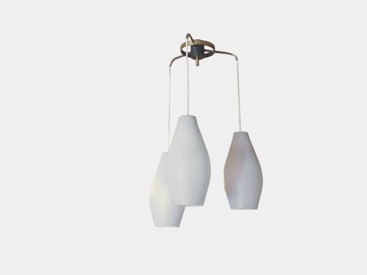Mid Century Opaline Glass Ceiling Light 1950s