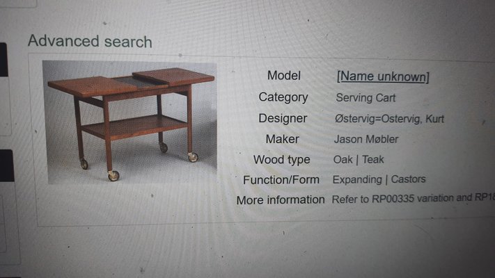 Danish Teak Extendable Serving Cart with Two Levels by Kurt