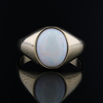 Bague En Argent Plaqué Or Avec Opale - Taille 18 - Neuf Sans Boîte