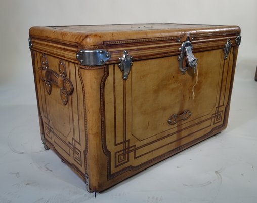 Antique Leather Trunk Courier From Gautier 1890s For Trunk Courier From Gautier 1890s