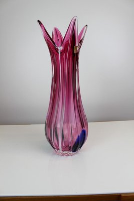Vintage Rubinglas Rosa Vase, 1960s