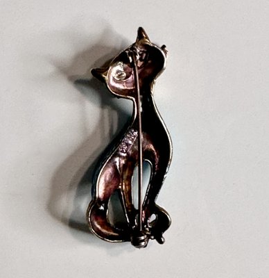 Targa Decorativa In Metallo Vintage Con Gatto Nero, Modello 7PI-002, Per Parete, Retrò
