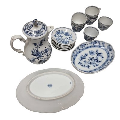 Antique Porcelain Tableware by Carl Teichert for Meissen, 1890s