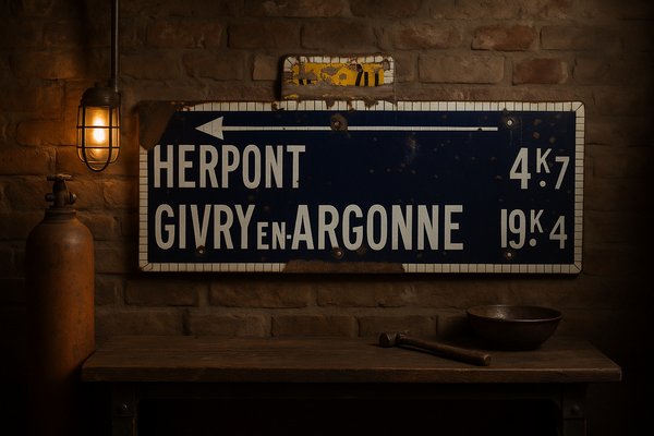 Large Vintage French Enamel Road Sign, 1930s for sale at Pamono