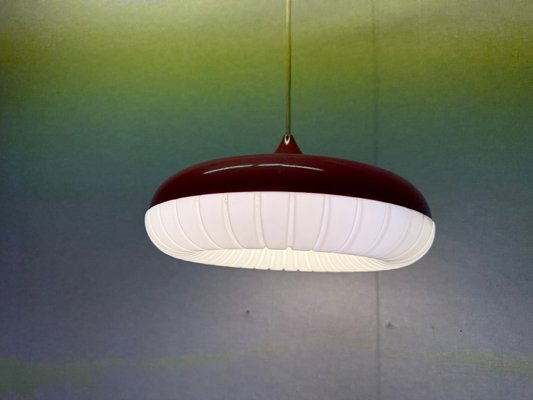 【SIEMENS】ビンテージペンダントライト Red Siform UFO Pendant from Siemens, 1960s for sale at Pamono