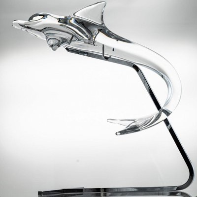 Crystal Glass Dolphin from Daum, France, 1860 for sale at Pamono