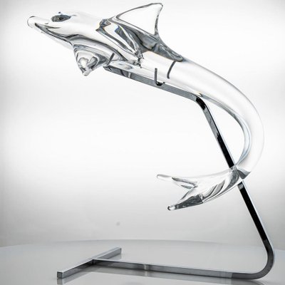 Crystal Glass Dolphin from Daum, France, 1860 for sale at Pamono