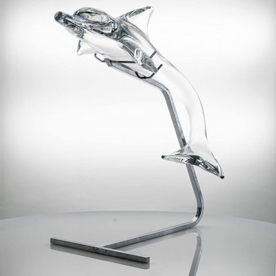 Crystal Glass Dolphin from Daum, France, 1860 for sale at Pamono