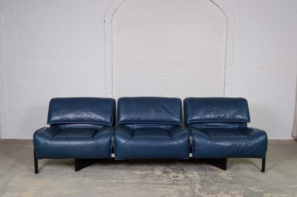 もうすぐ梅雨セール◇Cassina　FontanaArte　ConRuote Mid-Century Blue Veranda Sofa by Vico Magistretti for Cassina