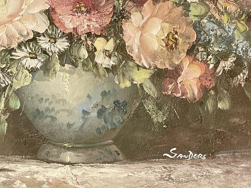 Edmond Sanders, Bouquet of Flowers, Oil Painting for sale at Pamono