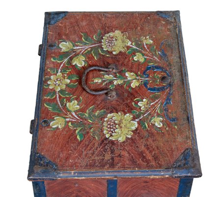 Antique Swedish Folk Art Painted Box, 1865 for sale at Pamono