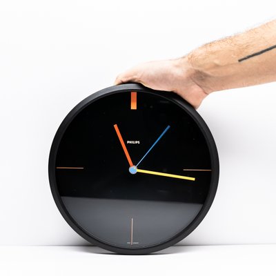 Vintage Wall Clock from Philips, 1980s for sale at Pamono