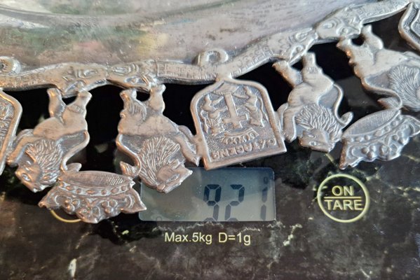 900 Pure Silver Platter from Florentina, Bogota, Colombia, 1970s