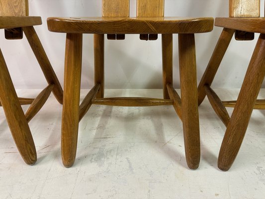 Oak Dining Chairs by De Puydt, 1960s, Set of 4 for sale at Pamono