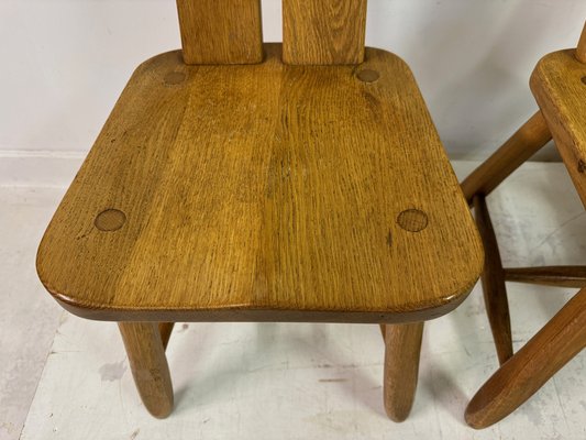 Oak Dining Chairs by De Puydt, 1960s, Set of 4 for sale at Pamono