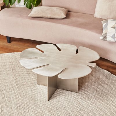 Monstera Coffee Table in Brushed Stainless Steel by Veliento for sale at  Pamono