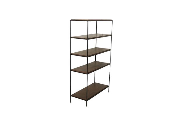 Mid Century Teak Veneer And Metal Shelving Unit For At Pamono Mid Century Teak Veneer And Metal Shelving Unit 1