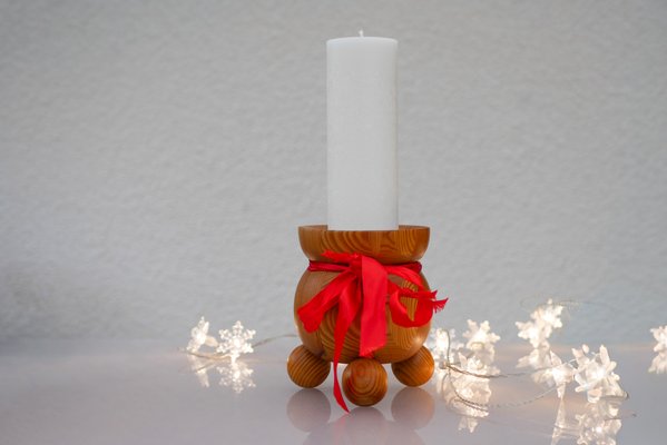 Weihnachtskerzenhalter aus Holz von Stig Johnsson für Smålandsslöjd, Schweden, 1975 bei Pamono kaufen