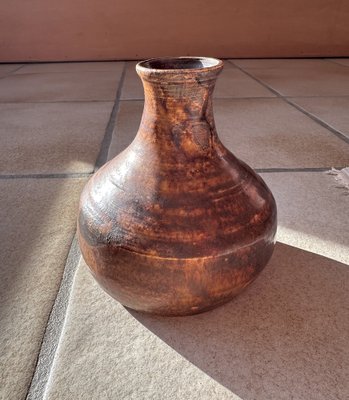 Studio Ceramic Art Vase in Japanese Pottery Technique with Complex