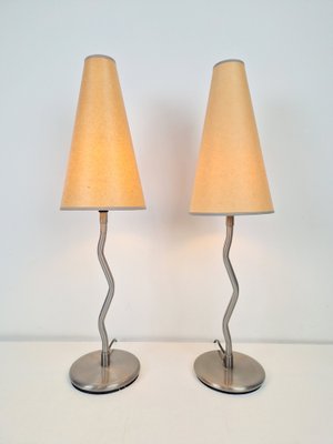 Vintage Squiggle Antimon Zigzag Table Lamps from Ikea, 1990s, Set