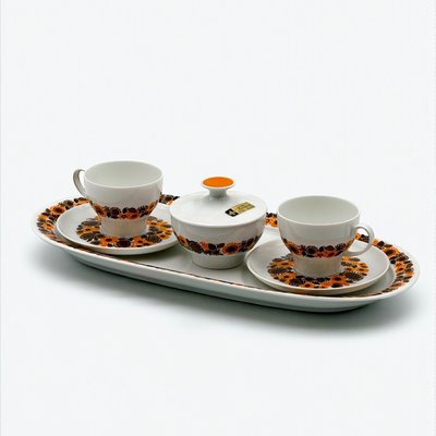 Porzellan Kaffeeservice mit Blumendekor von Thomas / Rosenthal, 1970er, 6er Set bei Pamono kaufen