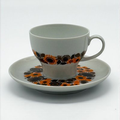 Porzellan Kaffeeservice mit Blumendekor von Thomas / Rosenthal, 1970er, 6er Set bei Pamono kaufen