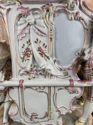 Large Rococo Style Porcelain Children and Cherub Figurine, Germany
