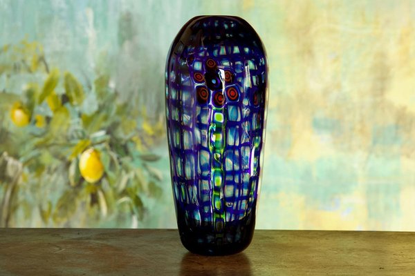 Vintage Murano Glass Vase with Murrine Romane by Carlo Scarpa