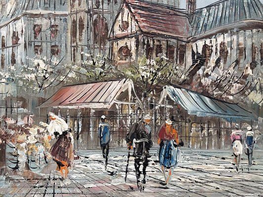 Louis Anthony Burnett, Notre Dame de Paris, Oil Painting, Framed