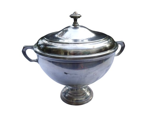 Lidded Tureen in 700 Silver from Metallwarenfabrik Hutschenreuter, 1920s