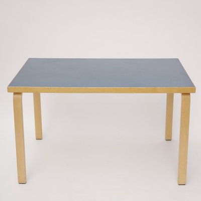 Blue Linoleum Dining Table attributed to Alvar Aalto for Artek