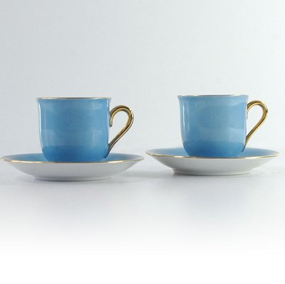 Blue & Gold Coffee Cups from Oskar Schaller Bavaria, Germany, 1950s, Set of  4 for sale at Pamono