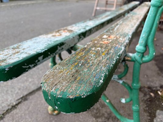 Panchina da Esterno Ferro Verde Panchina da Giardino In Verniciato Antiruggine e Resistente, Panchina Moderna da Parco Per 2 Adulti (7 Colori) (Color : Green, Size : 1.2m