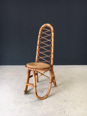 Mid-Century Bambus Stuhl mit hoher Rckenlehne von Roh Noordwolde,  Niederlande, 1960er bei Pamono kaufen