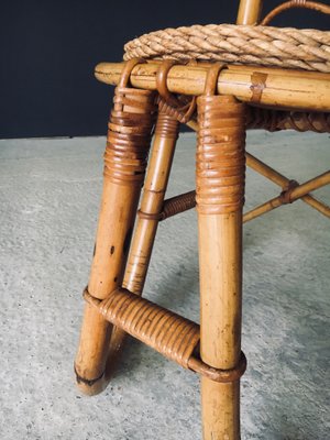 Mid-Century Bambus Stuhl mit hoher Rckenlehne von Roh Noordwolde,  Niederlande, 1960er bei Pamono kaufen