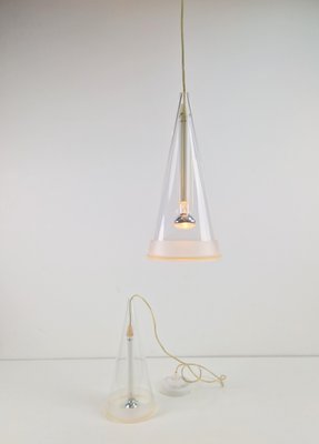 Art Deco Italian Glass Fucsia 1 Pendant Lamps by Achille