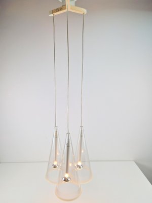 Italian Glass Fucsia 3 Pendant Lamp by Achille Castiglioni for