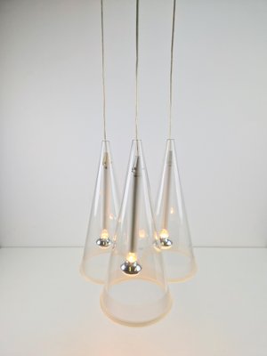 Italian Glass Fucsia 3 Pendant Lamp by Achille Castiglioni for