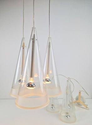 Italian Glass Fucsia 3 Pendant Lamp by Achille Castiglioni for