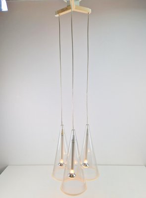 Italian Glass Fucsia 3 Pendant Lamp by Achille Castiglioni for