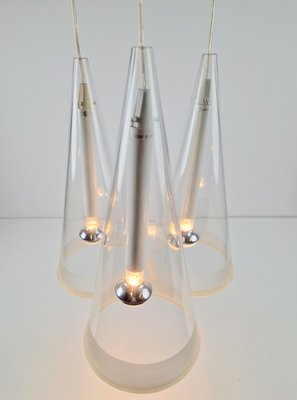 Italian Glass Fucsia 3 Pendant Lamp by Achille Castiglioni for