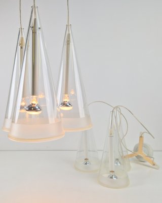 Italian Glass Fucsia 3 Pendant Lamp by Achille Castiglioni for