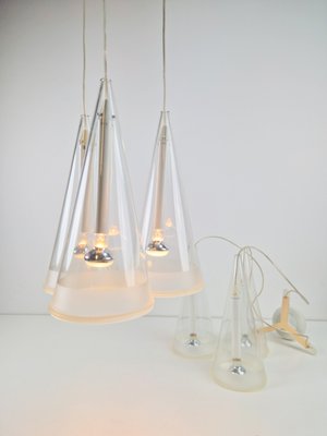 Italian Glass Fucsia 3 Pendant Lamp by Achille Castiglioni for